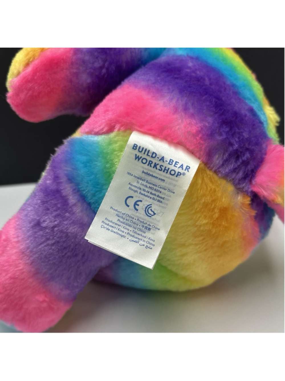 Build a Bear 15" Rainbow Kitty Cat Plush Tie Dye Neon Condo Cubs BAB Stuffed - Picture 6 of 8